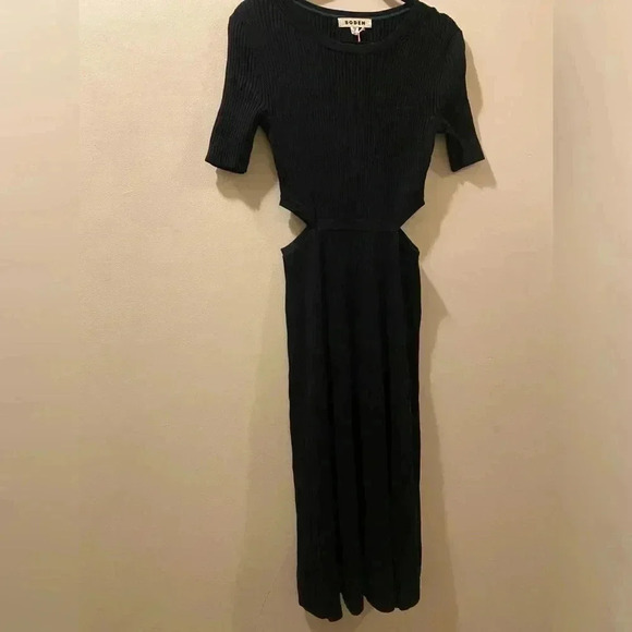 Boden Dresses & Skirts - Boden NWT womens midi sweater dress - size 8 - waist cut outs - black - ribbed